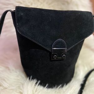 Loeffler Randal suede bucket bag